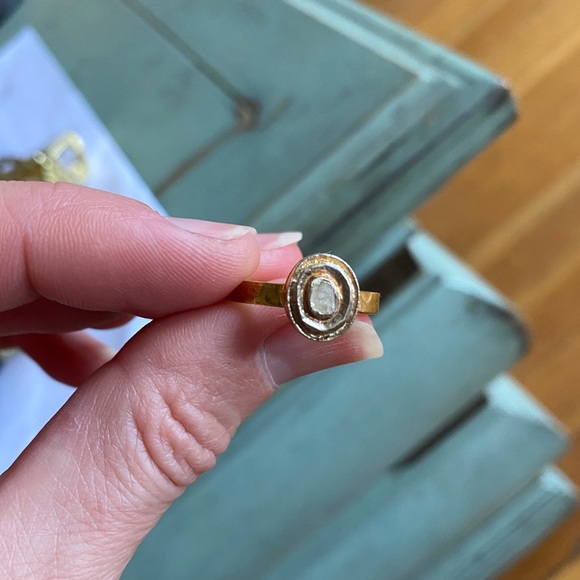 Gold plated Diamond ring - Picture 2 of 5